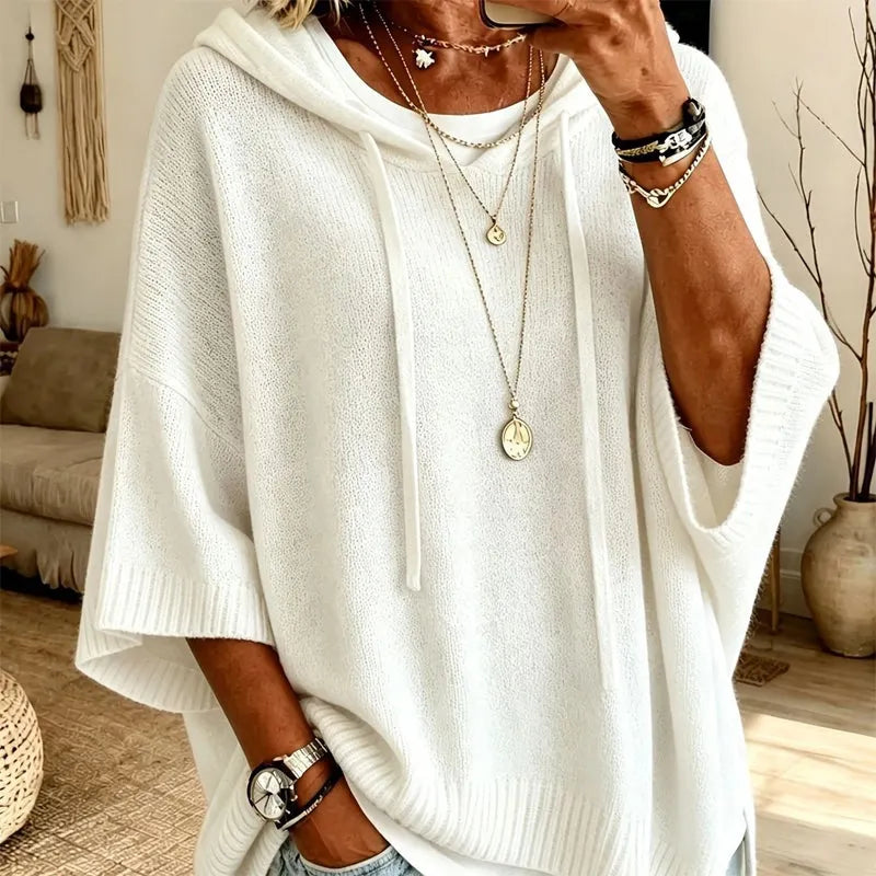 Kinala - Camisola Com Capuz De Malha Oversized Com Cordão