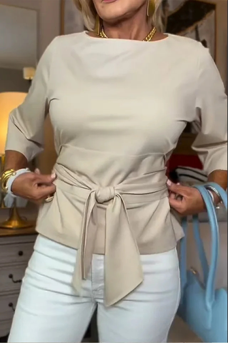 Shaniera - Top Elegante Com Laço Na Cintura