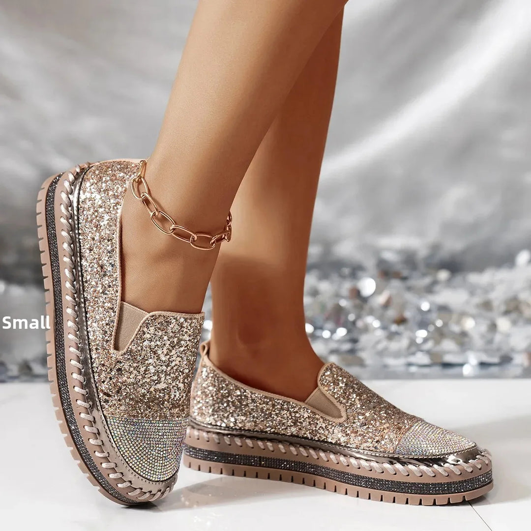 Lizka - Mocassins de Plataforma Com Purpurina e Strass