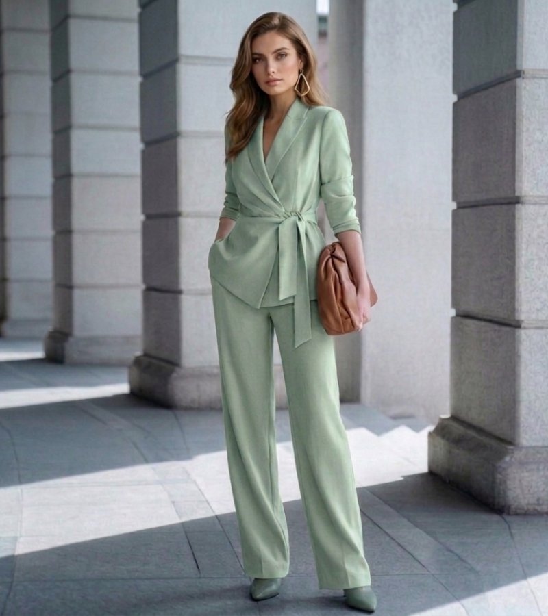 Asya - Elegante Fato Casual De Duas Peças