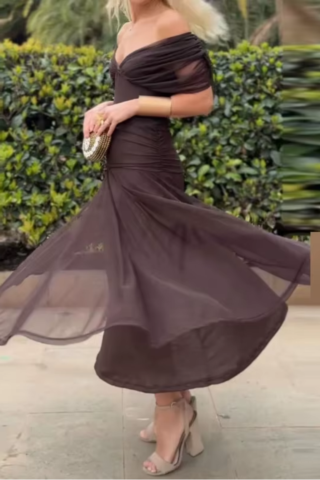 Nefeli - Vestido Maxi Elegante Com Decote Em V Para Festas