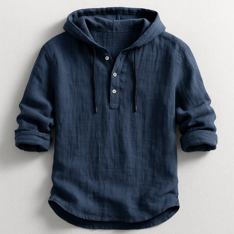 Bradley - Camisa Elegante de Manga Comprida com Capuz