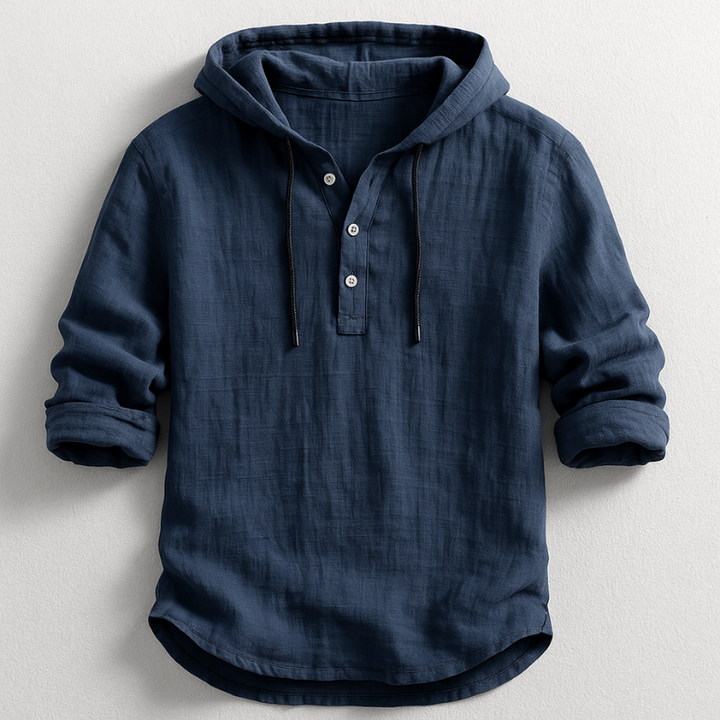 Bradley - Camisa Elegante de Manga Comprida com Capuz