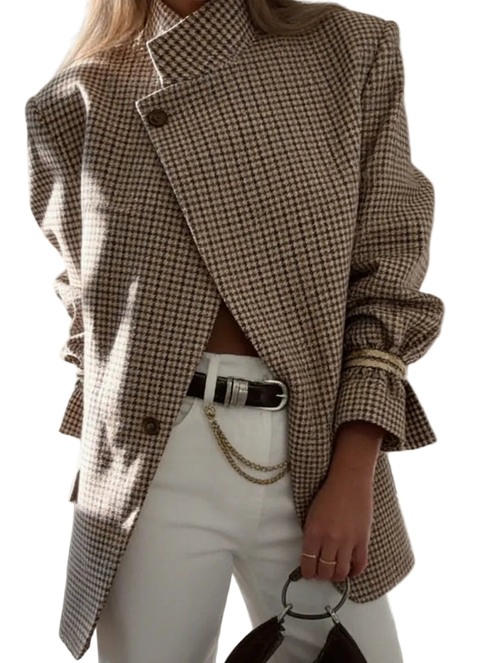 Clodagh - Blazer Estruturado Xadrez Vintage