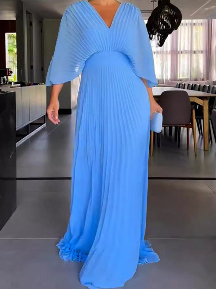 Valerija - Vestido Maxi Plissado Vibrante