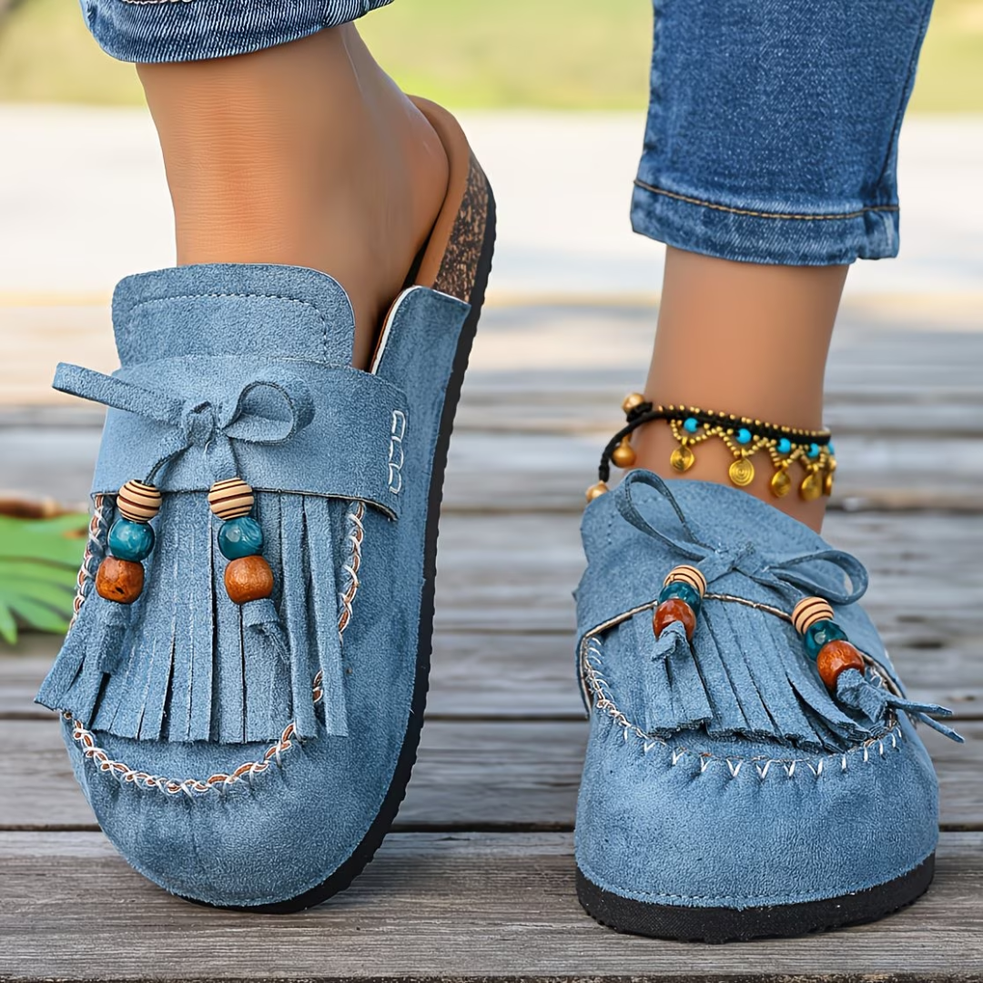 Mehra - Mocassins de Camurça Estilo Boémio