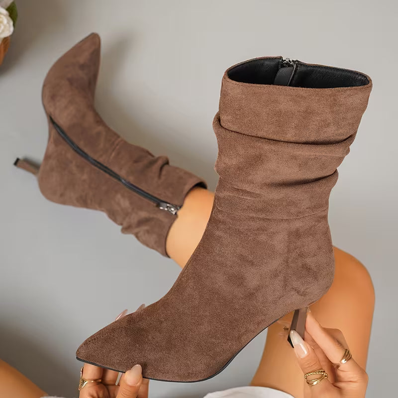 Tittana - Botas De Salto Médio Com Biqueira Pontiaguda