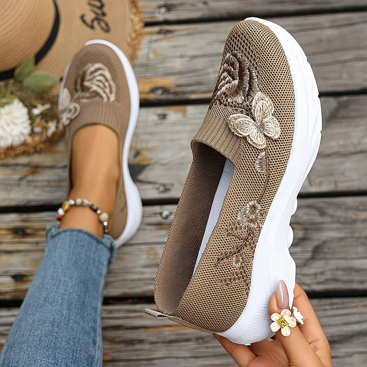 Leetha - Mocassins Bordados Com Borboletas