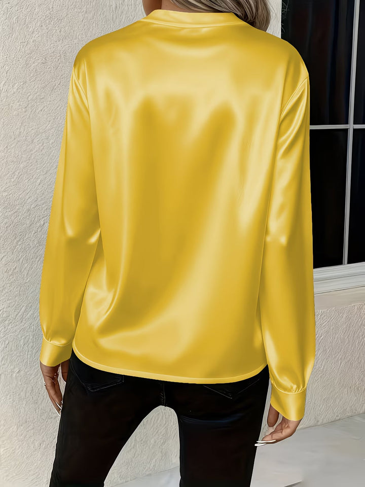 Ronika - Blusa De Manga Comprida Com Decote em V