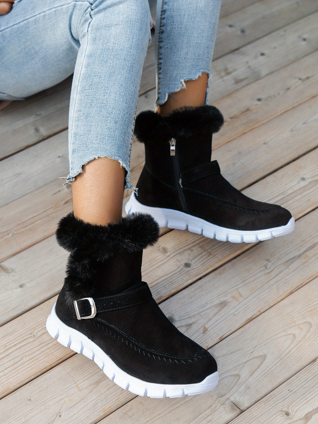 Adriany - Botas De Neve De Inverno Com Sola Grossa