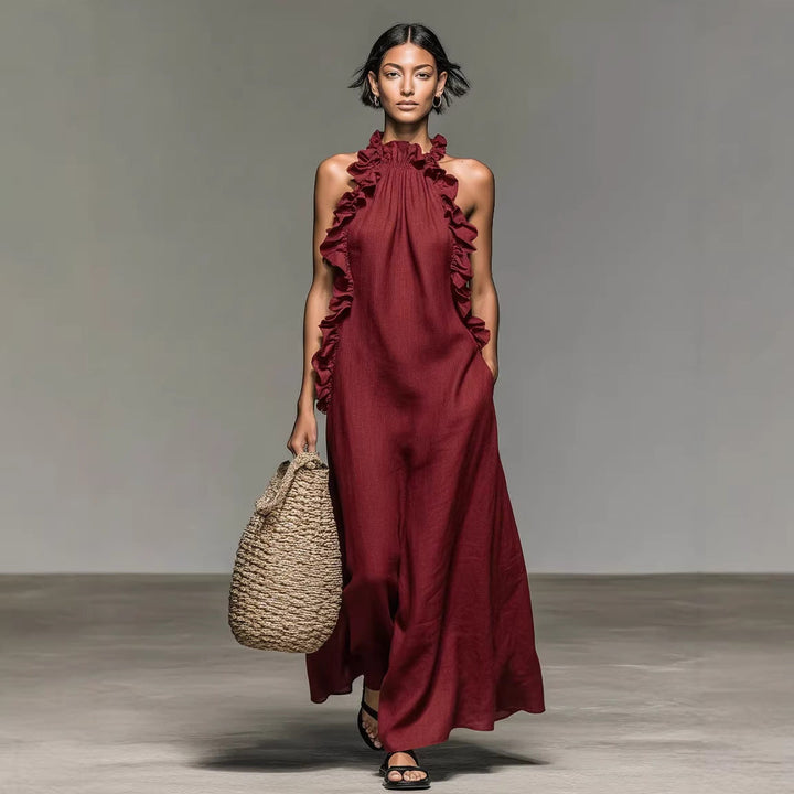 Vasara - Vestido Maxi Boémio Com Folhos