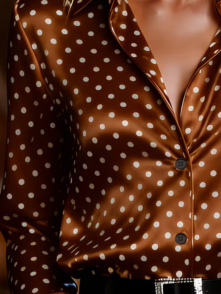 Amalien - Blusa Elegante e Versátil com Padrão de Bolinhas