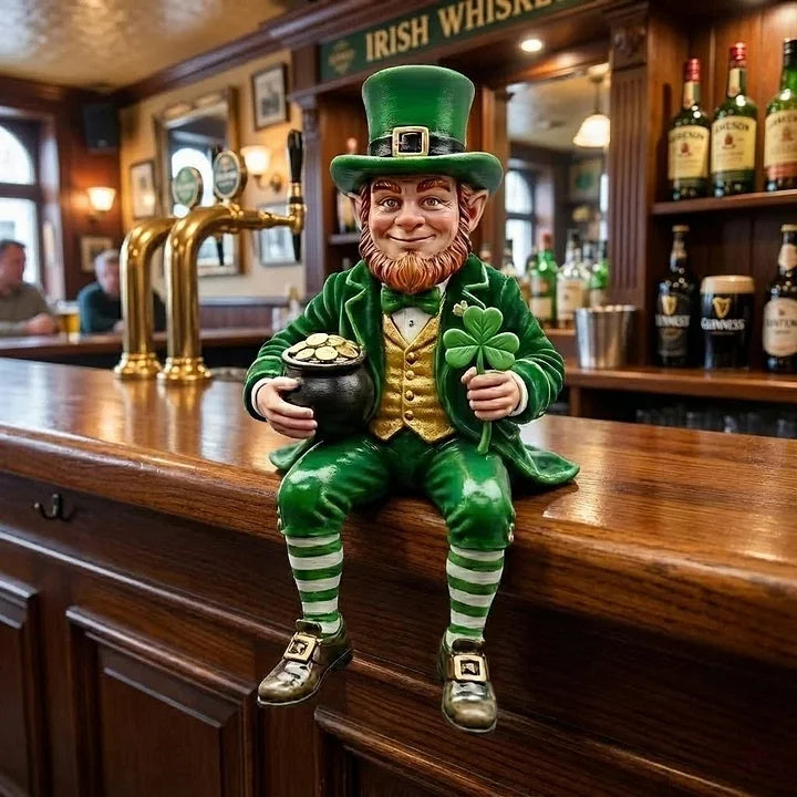 IrishFortune - Estatueta Decorativa de Duende do Dia de São Patrício