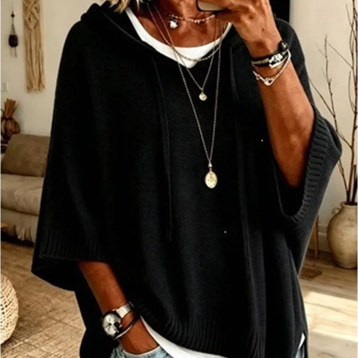 Kinala - Camisola Com Capuz De Malha Oversized Com Cordão