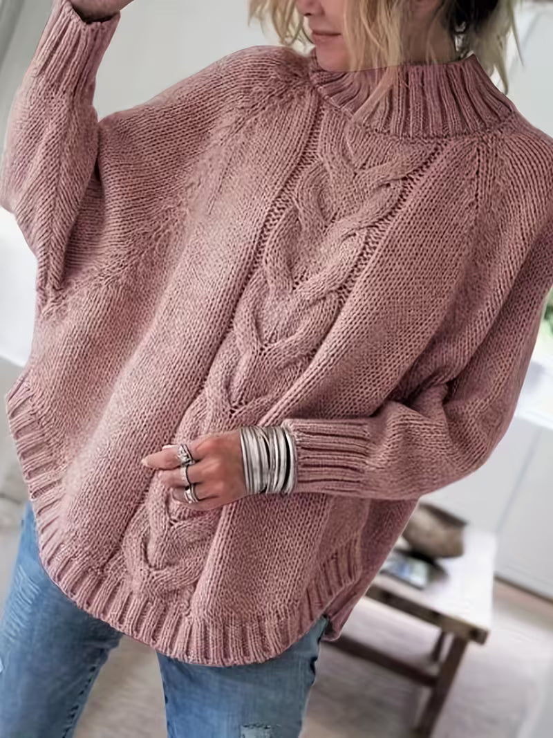 Edeltraut - Camisola de Gola Alta Com Mangas em Forma de Asa de Morcego
