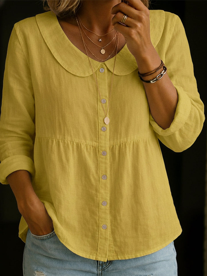 Neveni - Blusa de Manga Comprida Com Botões