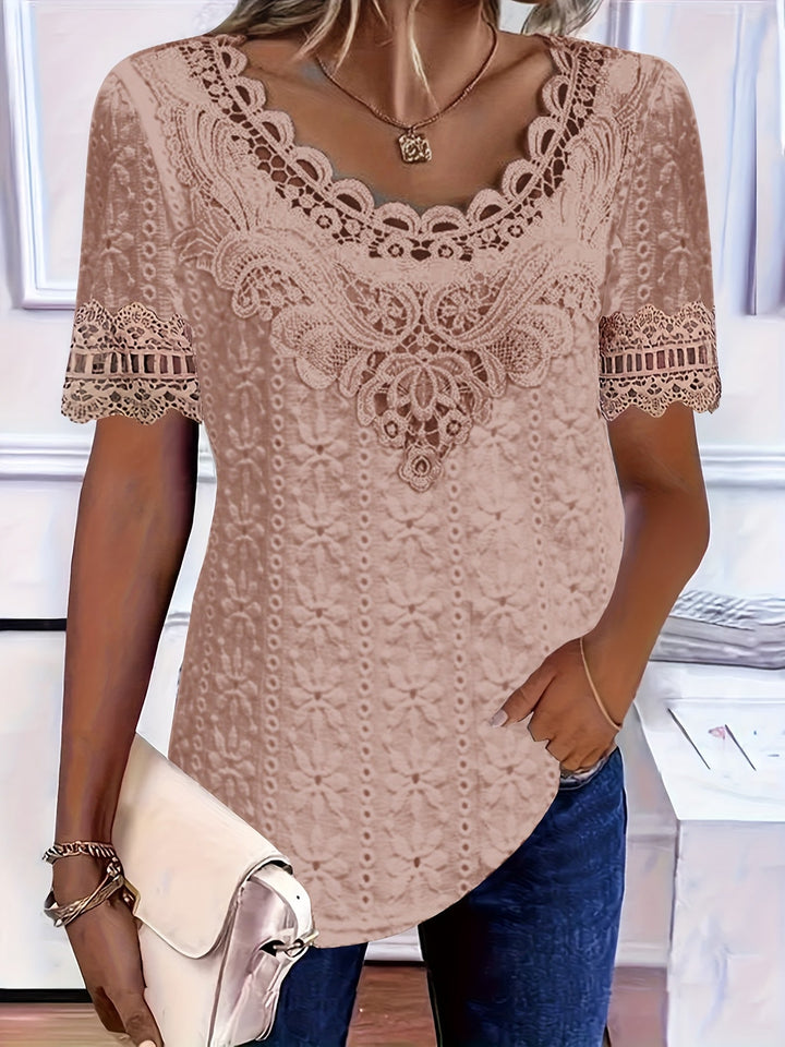 Rickea - Blusa Elegante De Manga Curta