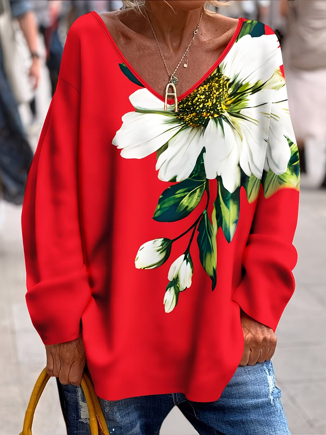 Daphna - Camiseta Com Estampado Floral Oversized