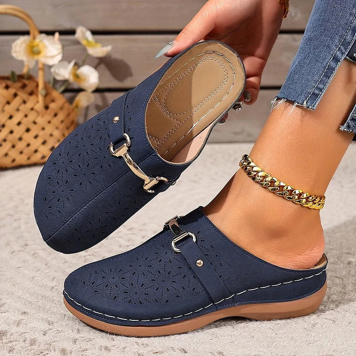 Hailen - Mules Casuais Com Padrão Floral e Sem Atacadores