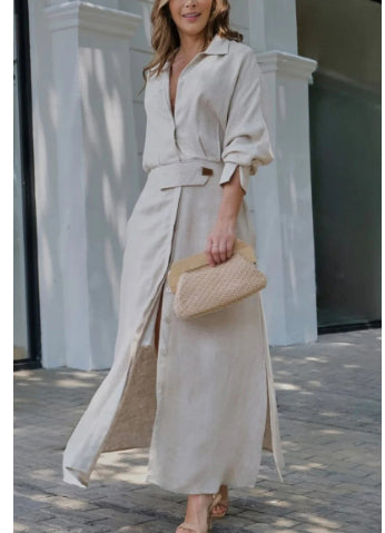 Binalee - Vestido Midi de Manga Comprida