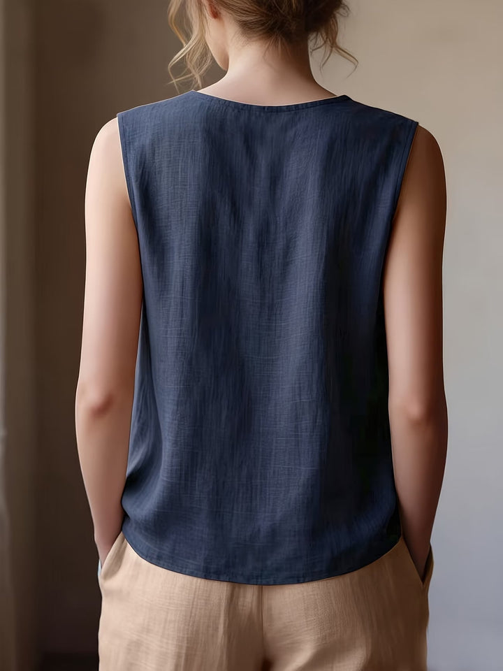 Safiya - Blusa SEM Mangas Com Decote Com Folhos