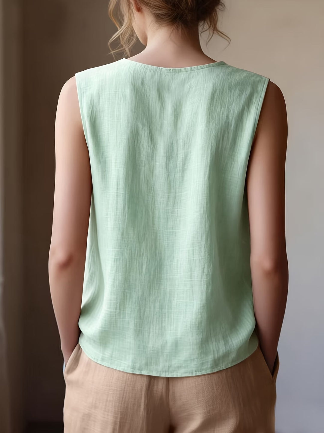 Safiya - Blusa SEM Mangas Com Decote Com Folhos
