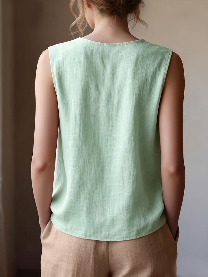 Safiya - Blusa SEM Mangas Com Decote Com Folhos