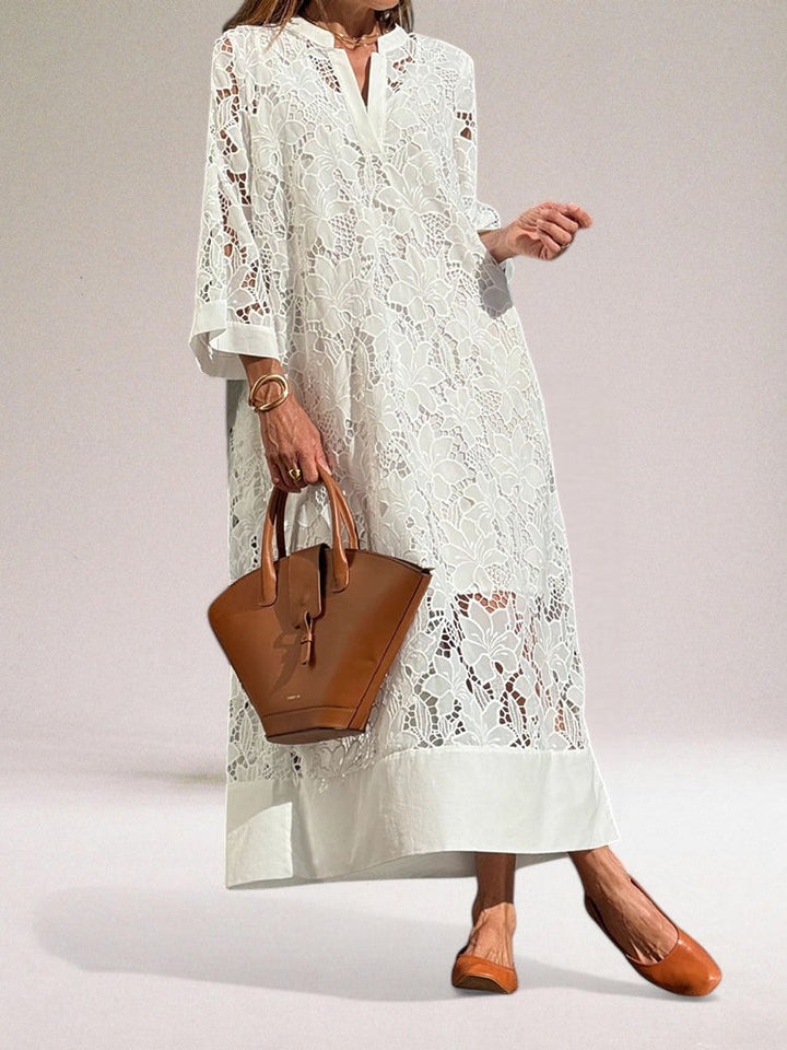 Hafenaa - Vestido Maxi De Renda Luxuoso