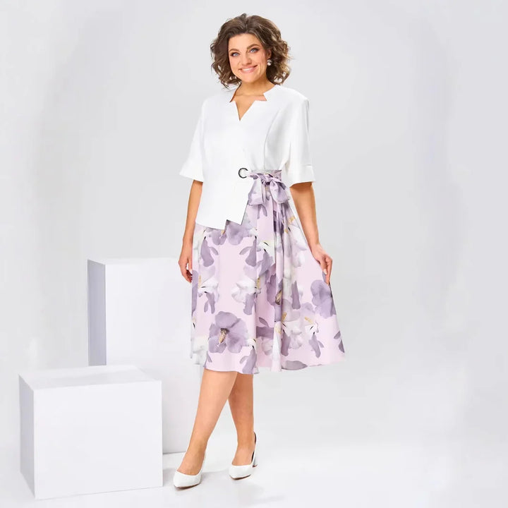 Barnes - Vestido Midi com Estampado Floral e Casaco