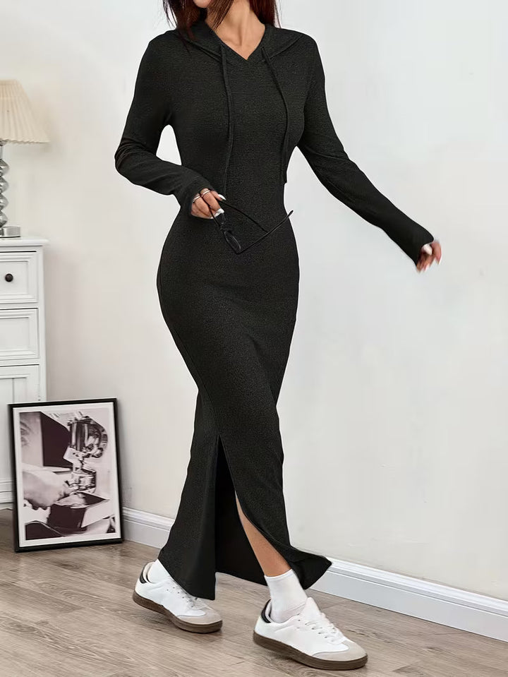Dahye - Vestido Maxi De Manga Comprida Com Capuz