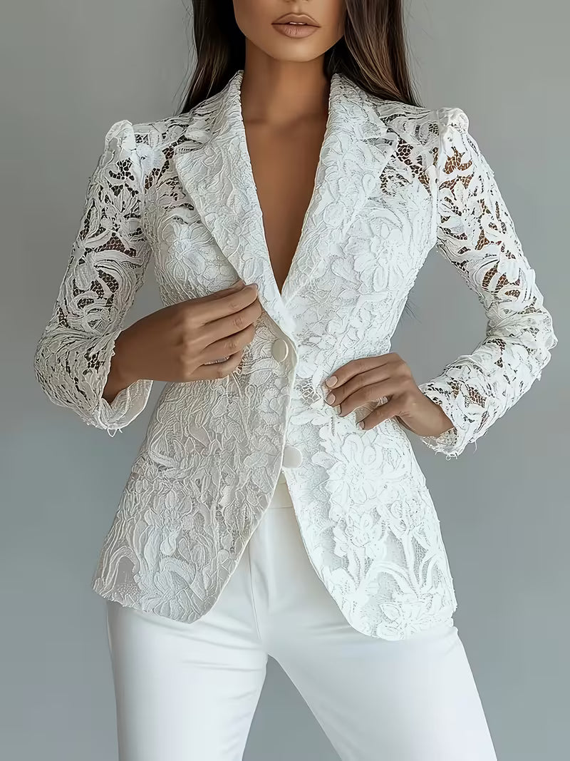 Kyliza - Blazer Floral De Primavera/Verão Com Forro