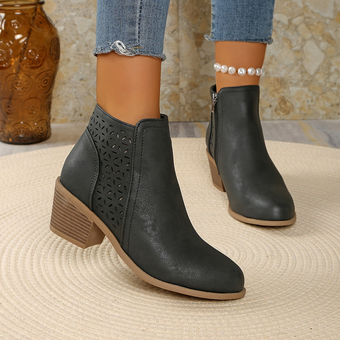 Fredrika - Botas De Cano Curto Respiráveis Com Fecho