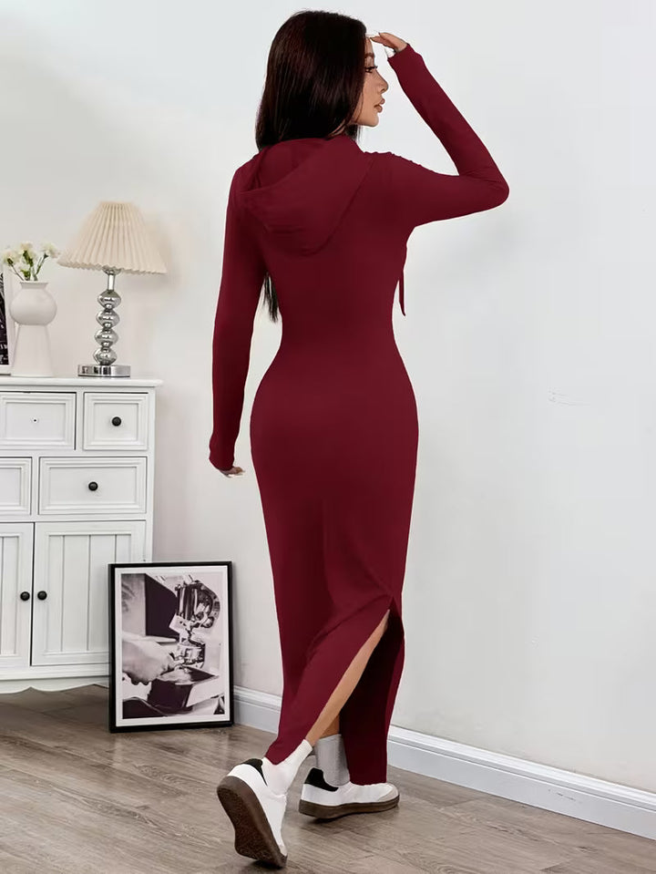 Dahye - Vestido Maxi De Manga Comprida Com Capuz