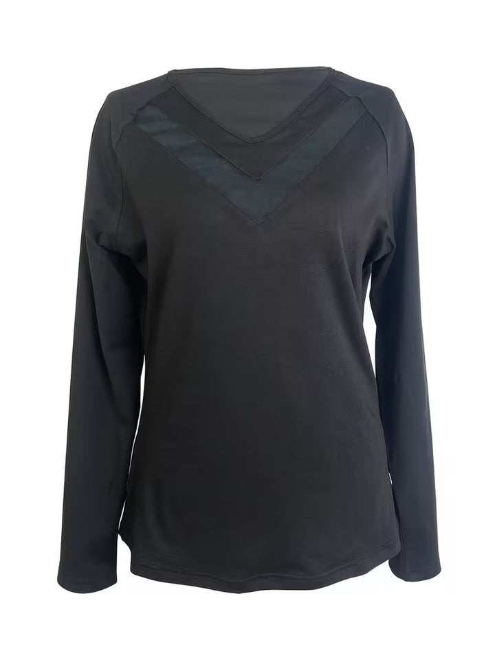 Mesha - Camisola De Manga Comprida Com Decote Em V E Inserção Em Malha