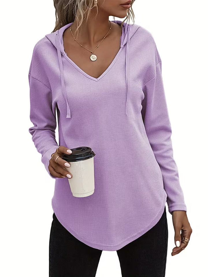 Heydi - Camisola Com Capuz  Manga Comprida e Bainha Curva