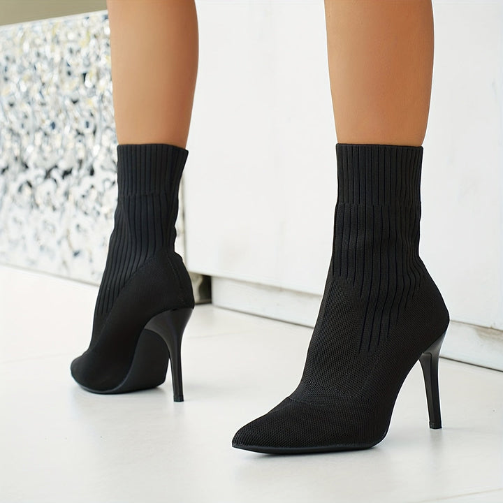 Malayna - Bota De Salto Alto Elegante Até Ao Tornozelo
