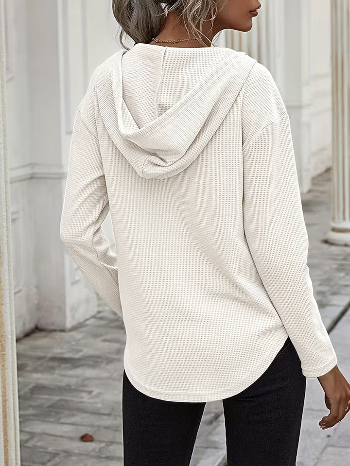 Heydi - Camisola Com Capuz  Manga Comprida e Bainha Curva