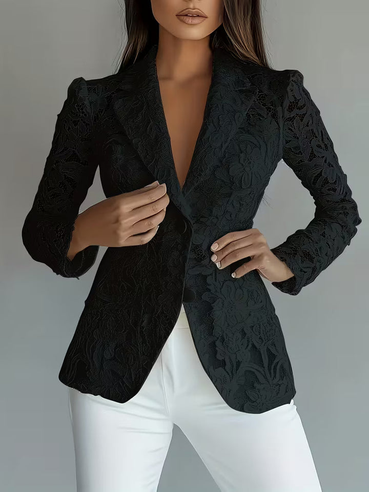 Kyliza - Blazer Floral De Primavera/Verão Com Forro