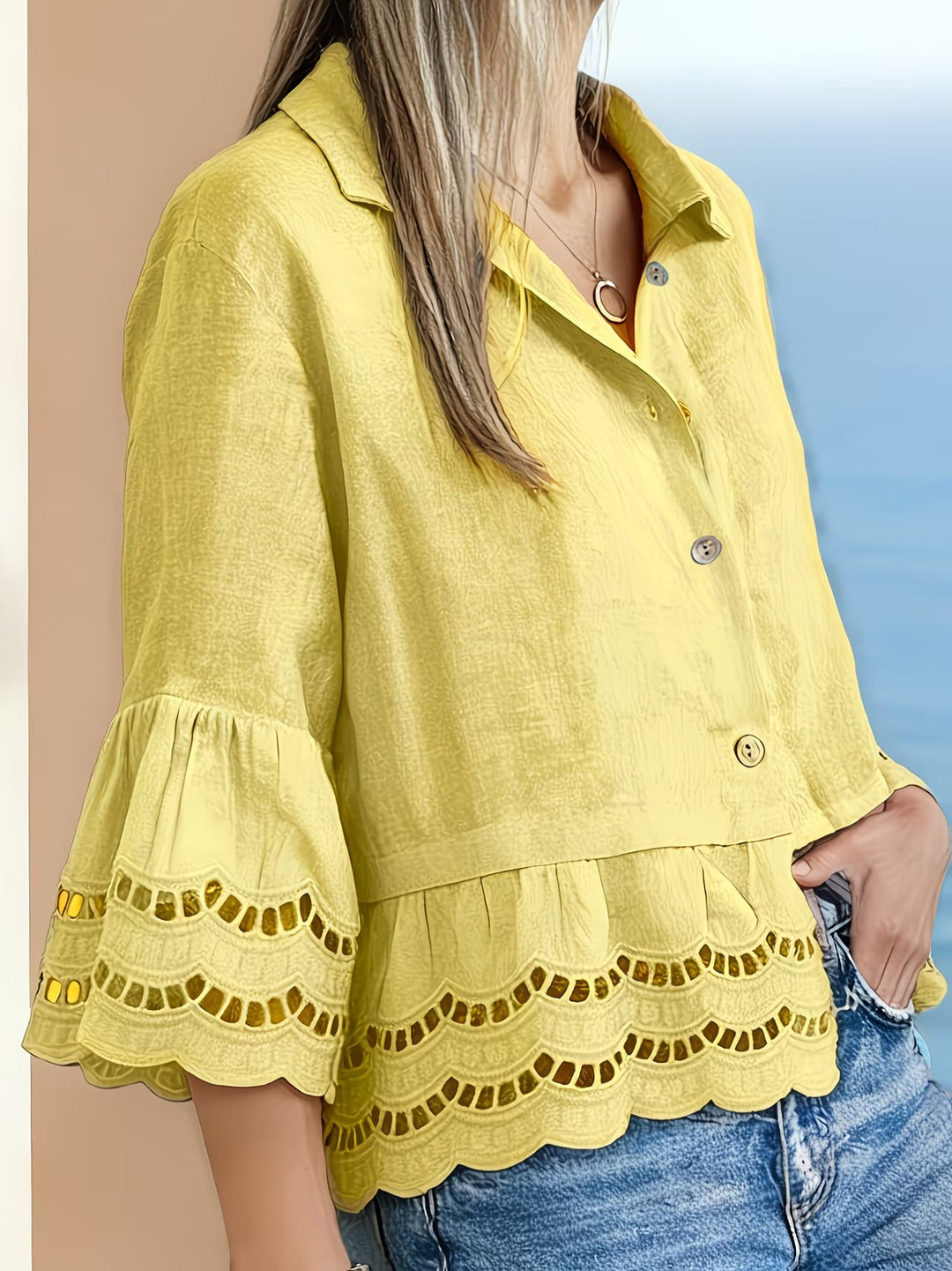 Solenn - Blusa Elegante Com Botões