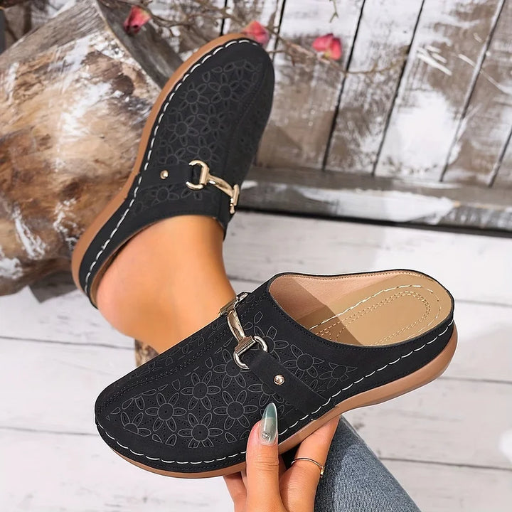 Hailen - Mules Casuais Com Padrão Floral e Sem Atacadores