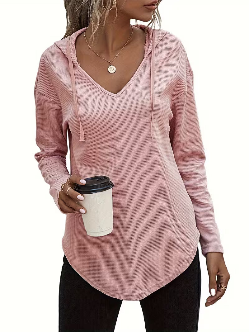 Heydi - Camisola Com Capuz  Manga Comprida e Bainha Curva