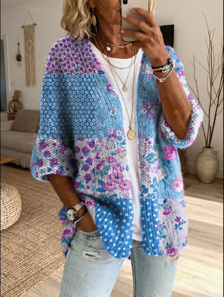 Stevena - Camisola Com Padrão Floral Elegante