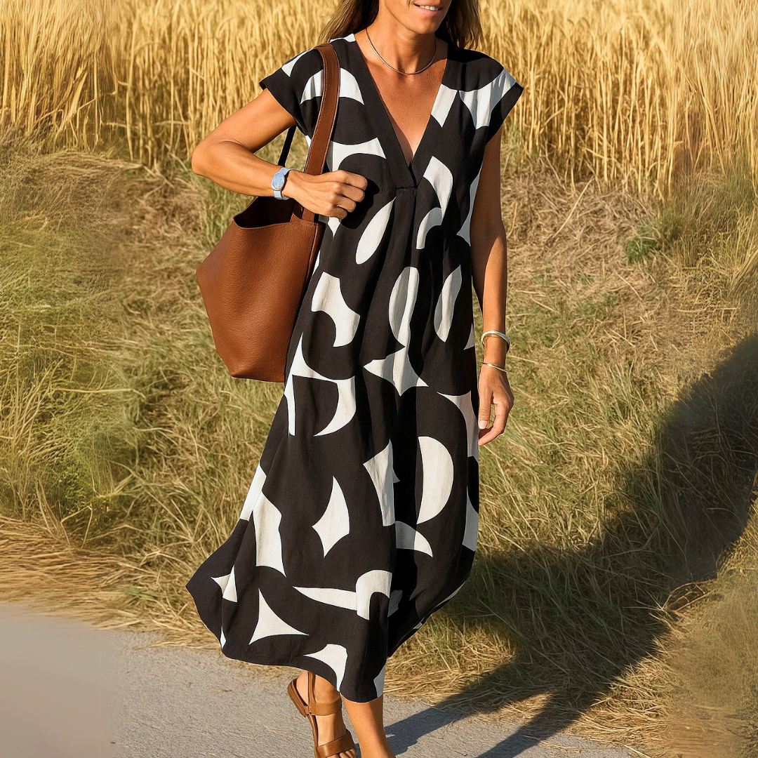 Gabby - Vestido Comprido Com Decote Em V