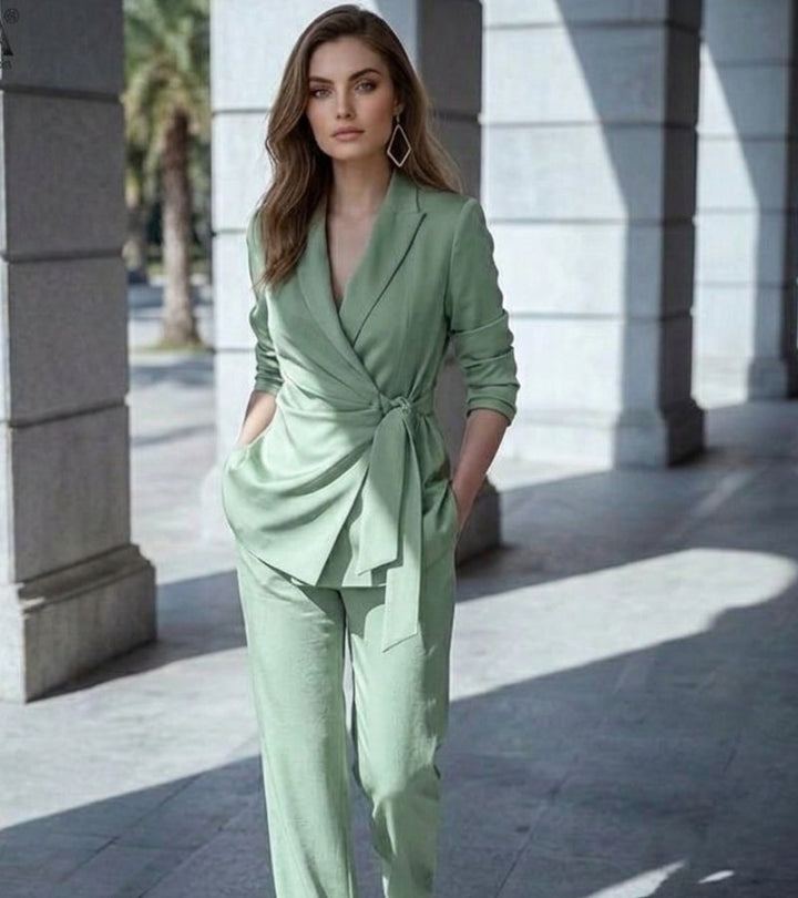 Asya - Elegante Fato Casual De Duas Peças
