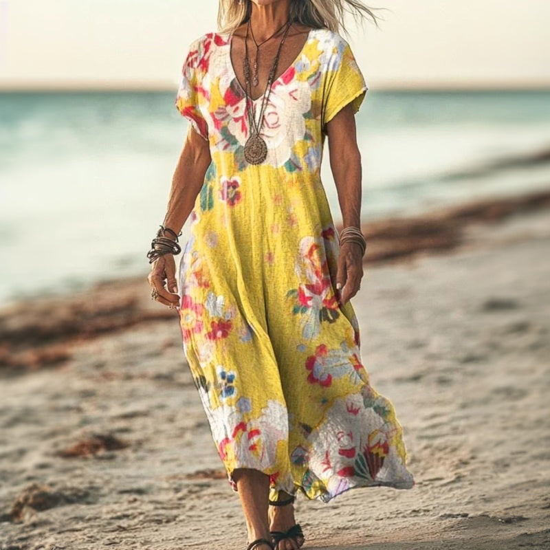 Neldae – Vestido Com Estampado Floral Vintage