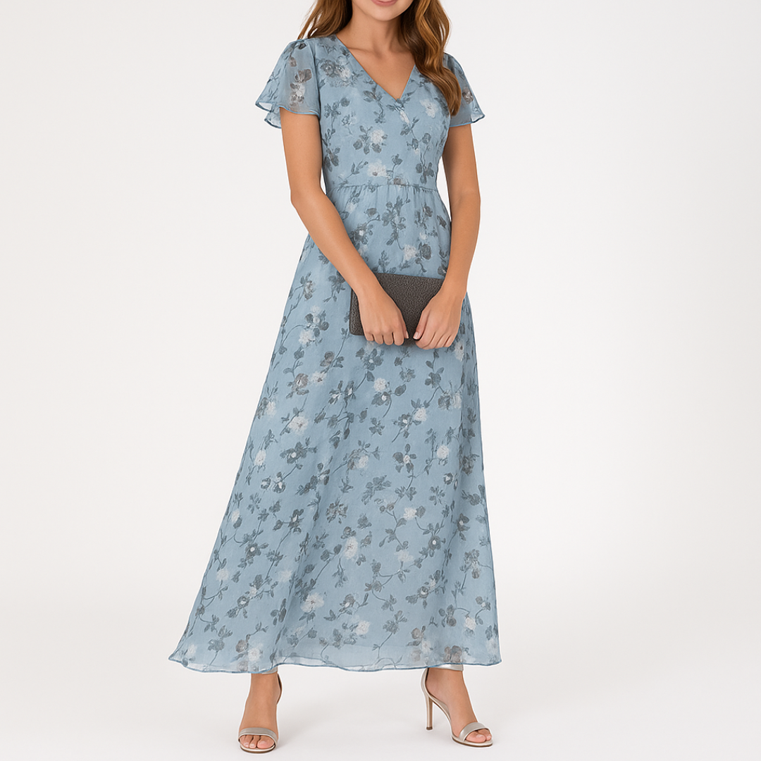 Danielle - Vestido Elegante com Decote em V que Cobre a Barriga