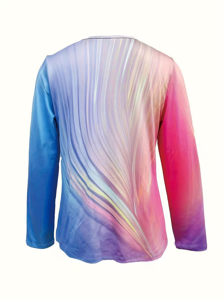 Filona - Top Com Decote Em V E Efeito Tie-dye Em Degradê