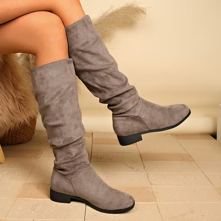 Joliza - Botas Largas até Meio Da Barriga Da Perna Com Salto Baixo