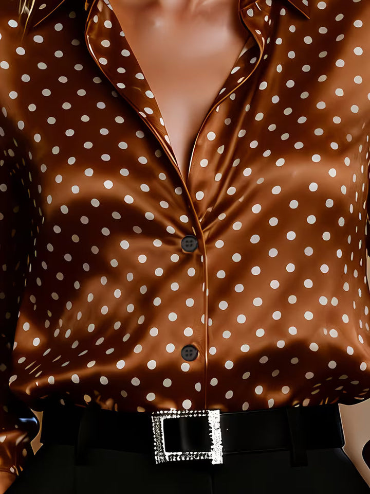 Amalien - Blusa Elegante e Versátil com Padrão de Bolinhas