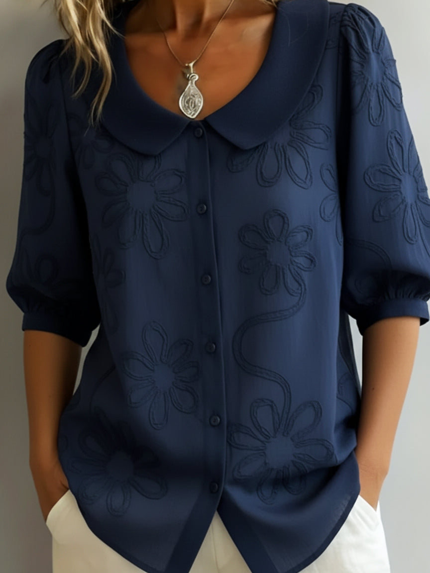 Blerta - Blusa Floral Com Elegância Natural